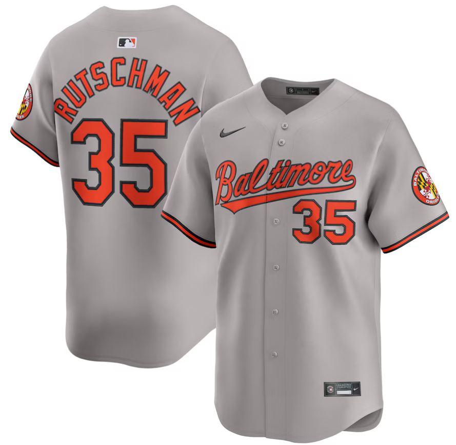 Men Baltimore Orioles 35 Adley Rutschman Nike Grey Jersey